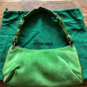 Bottega Veneta Green Suede Handbag Shoulder Strap